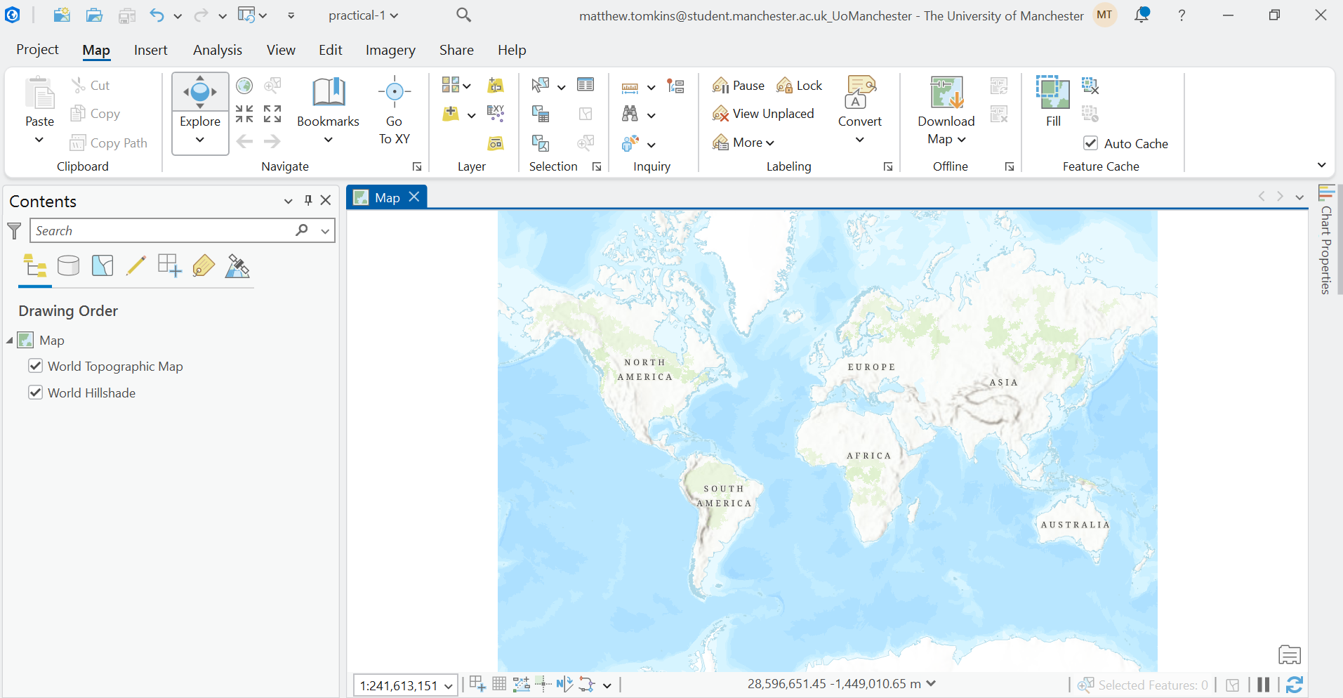 The ArcGIS interface