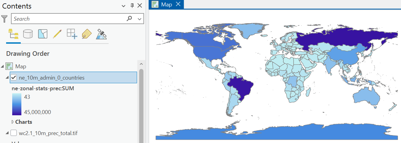 Total annual precipitation by country