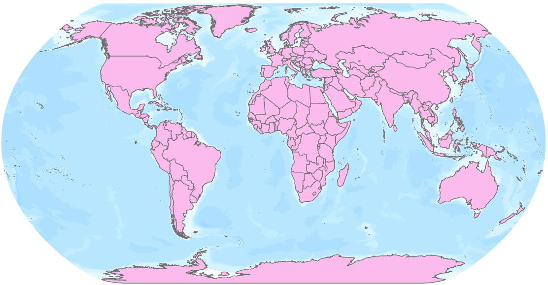 Natural Earth data, visualised using the Natural Earth CRS (EPSG:54077)
